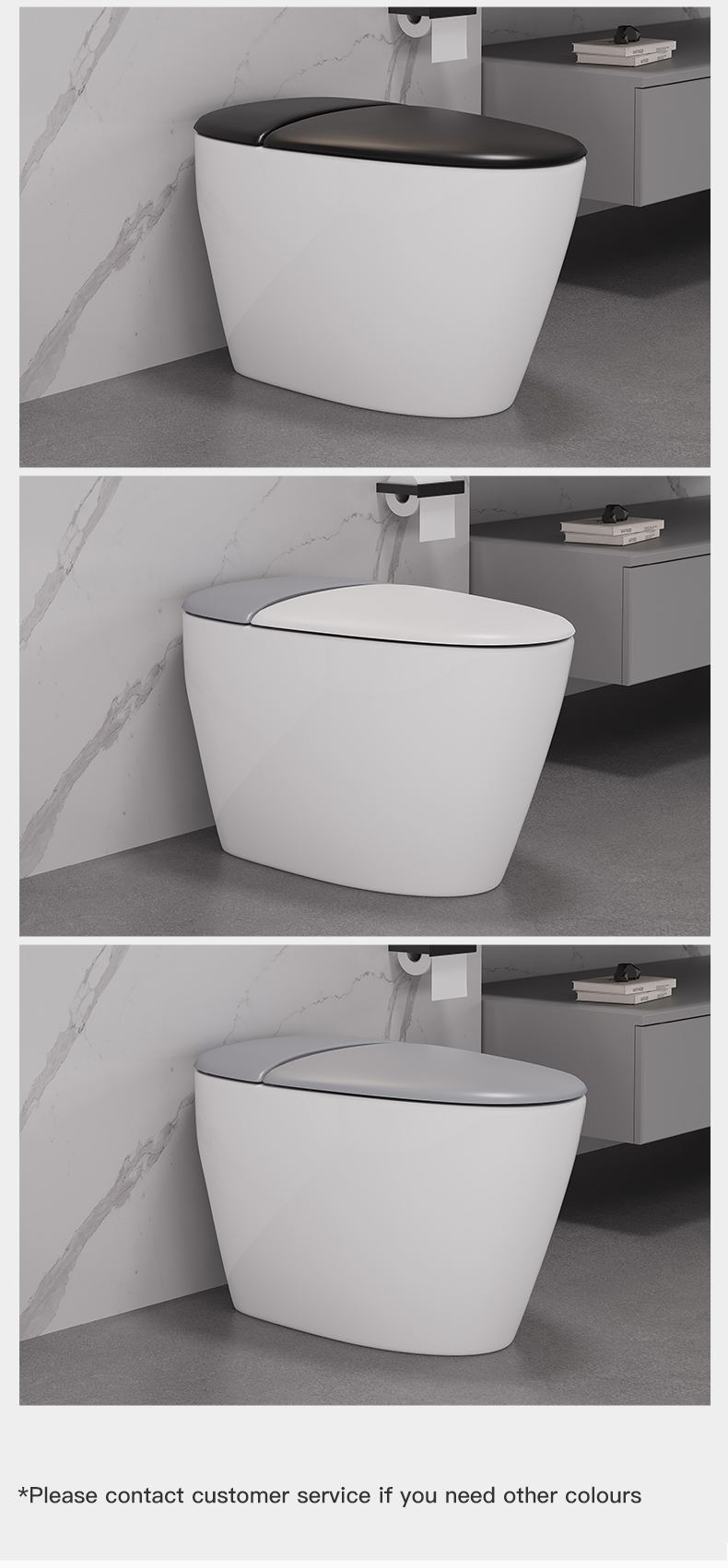 New Design Warm Heating Ceramic Automatic Flushing Bathroom WC Intelligent Toilet Bowl Ceramic Electric Smart Toilets details