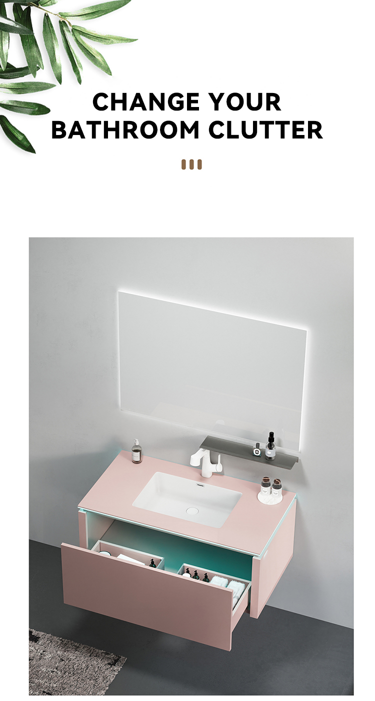 Building Hotel Bathroom Furniture Wall Mounted Led Smart Mirror Sintered Stone Bathroom Cabinet for Construction Project factory