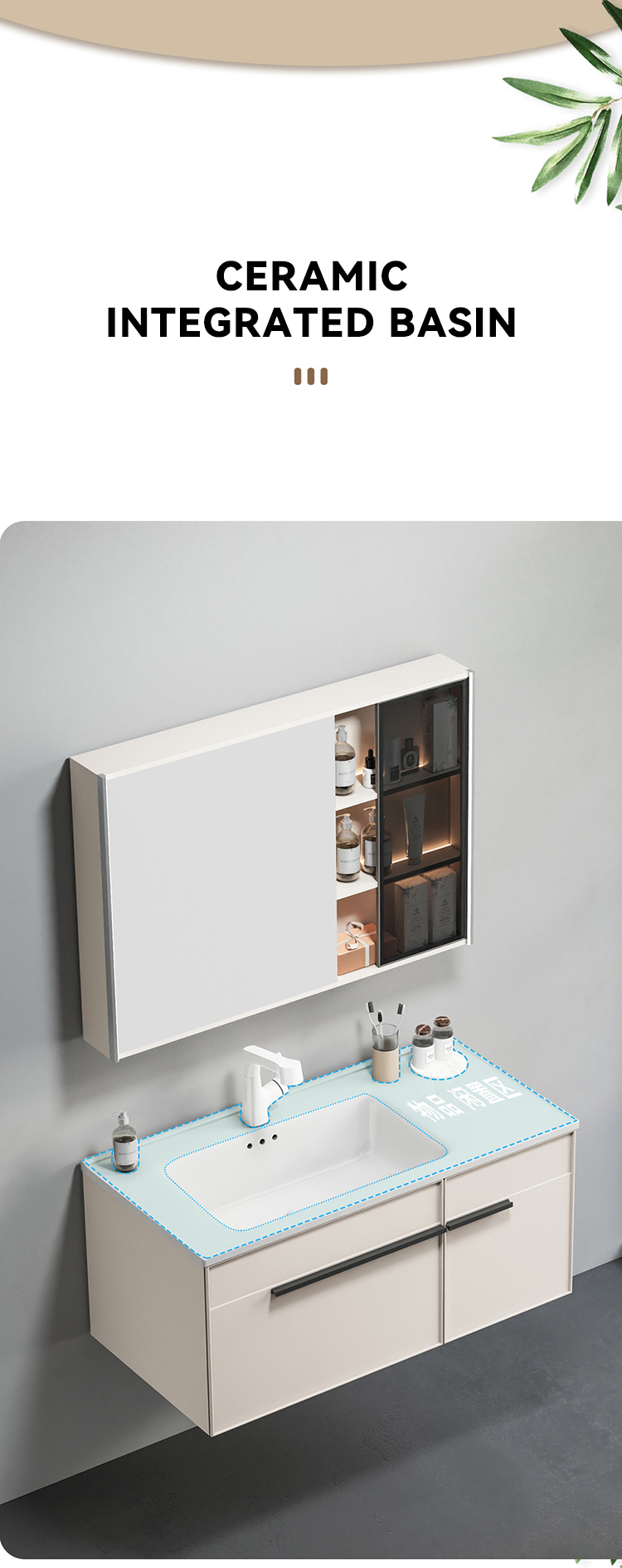 Luxury Bathroom Furniture Wall Mounted Bathroom Mirror Cabinet Solid Wood Bathroom Vanity Cabinets manufacture