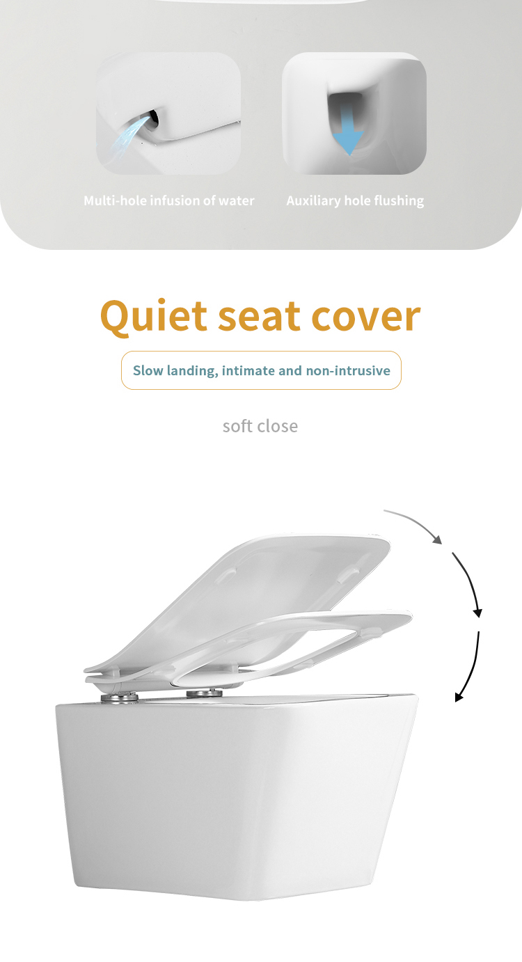 Modern style ceramic one piece bathroom wall flush system hanging toilet wall mount water closet factory