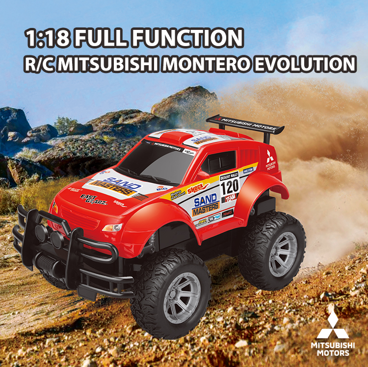 FAST GEARZ - Official Licensed Mitsubishi Montero Evolution 1/18 Remote Control Car Off-Road Fast RC Crawler w/ Rubber Grip Tire factory