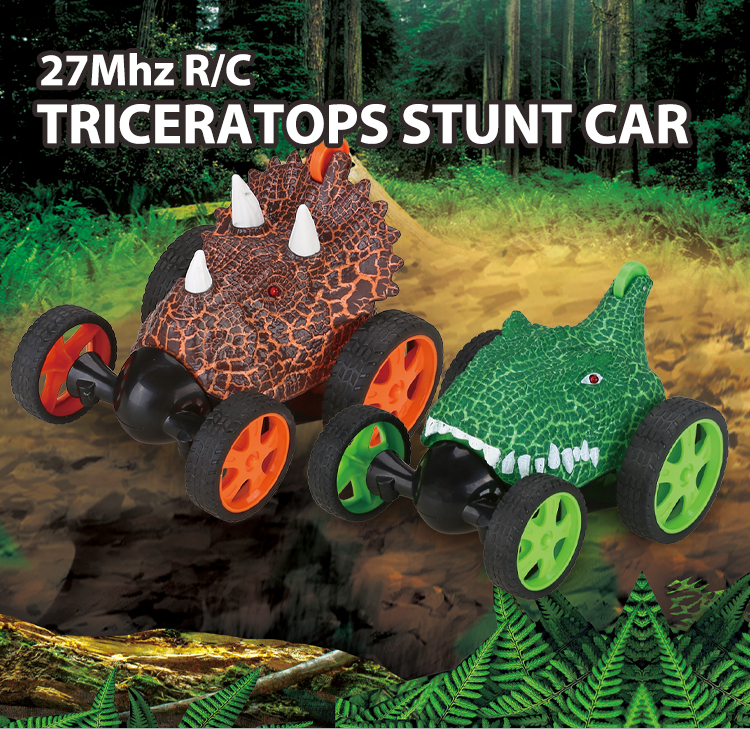FAST GEARZ - 27Mhz Remote Control Rex Stunt Car Twist Car Electric Toy RC Car Wholesale Stunt 360 Rotation Kids Dinosaur Toys manufacture