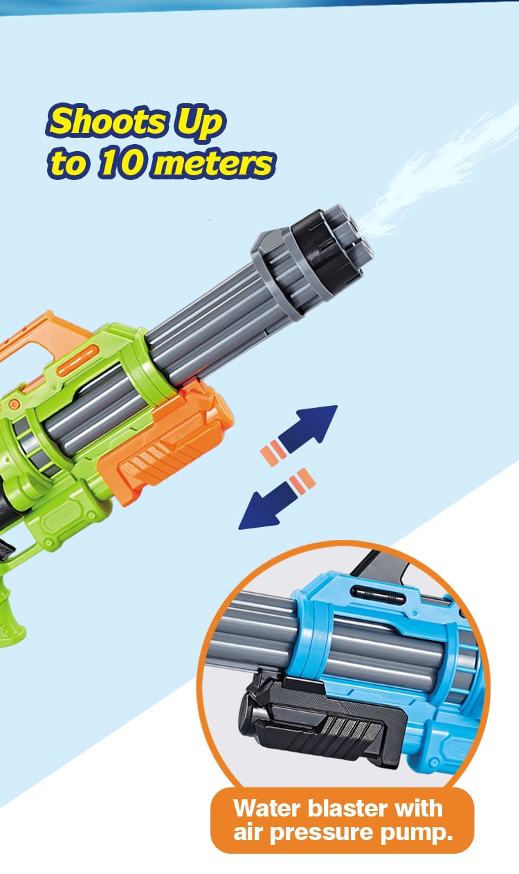 WATER FUN - 1600 ml Super Large Gatling Capacity Big Water Gun Kids Pistolas De Agua High Pressure Squirt Water Up to 32 feet manufacture