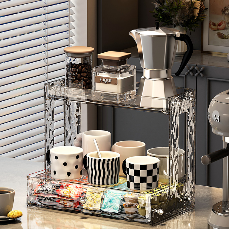 Chengyan Efficient Kitchen Organization Multi-Layered Kitchen Storage Organizer with Drawer Kitchen Organizer Plastic Storage details
