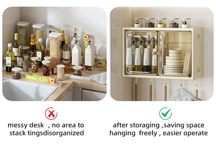 CHENGYAN Modern Wall -Mounted Folding Plastic Cabinet Foldable Storage Cabinet Organizer for Kitchen Toilet Cabinet Storage manufacture