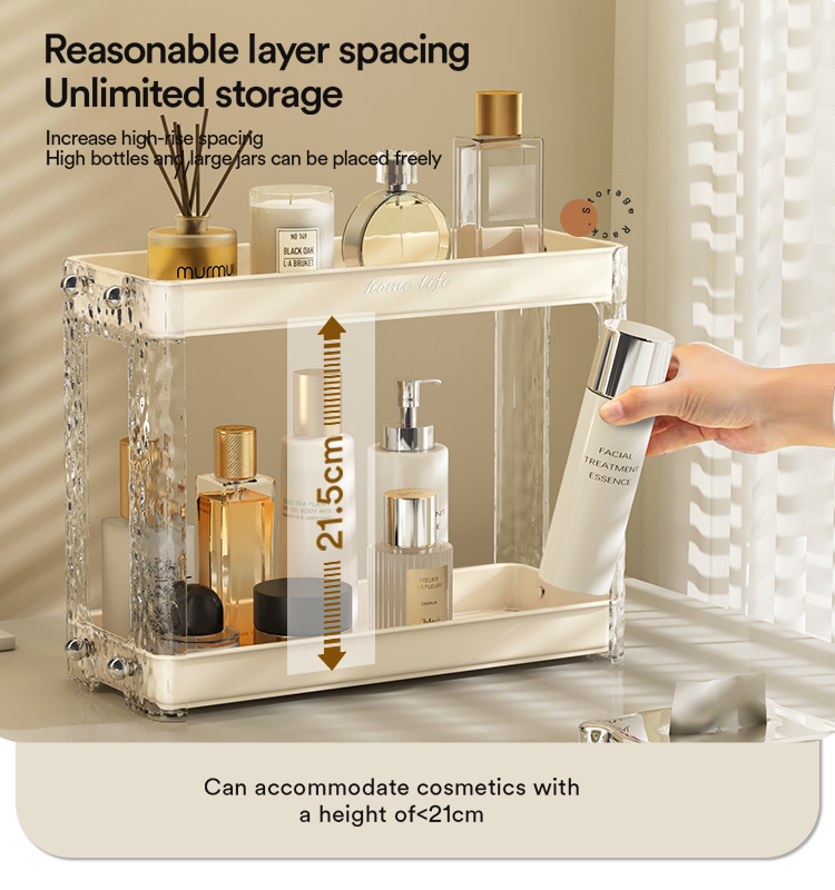 CHENGYAN Easy to Install Double Layer Cream Makeup Organizer Bathroom Shelf Storage Racks & Shelving Units Waterproof supplier
