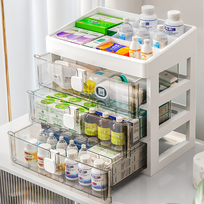 CHENGYAN Multi-Layer Cosmetic Organizer Desktop for Bedroom Luxury Vanity Storage Drawer Organizer Storage Box Bins Dustproof manufacture