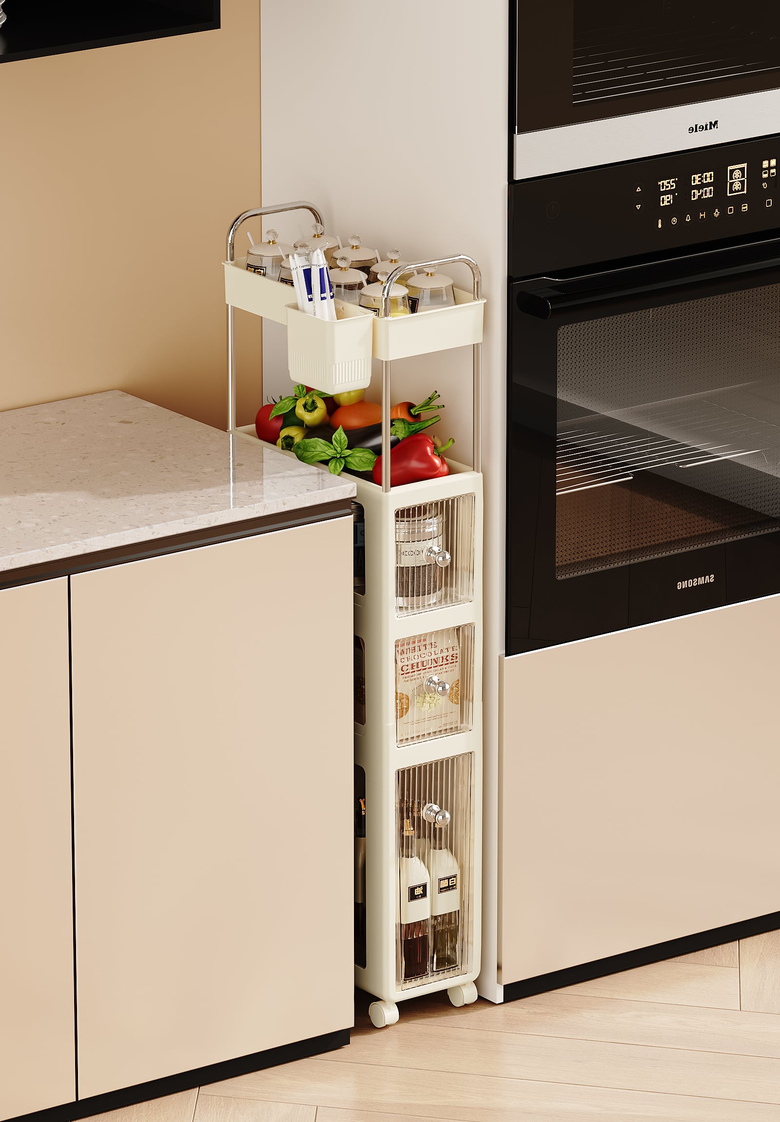 CY 24 Original design Toilet Bathroom Narrow Seam Storage Cabinet Floor Gap Rack Utility Cart for Narrow Edge Crevice Storage supplier