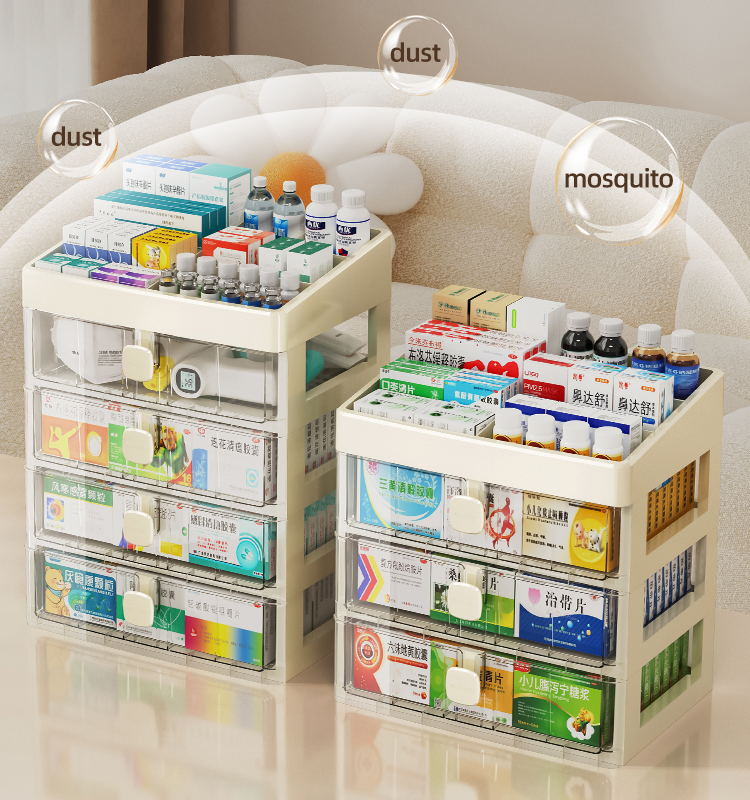 CHENGYAN Multi-Layer Cosmetic Organizer Desktop for Bedroom Luxury Vanity Storage Drawer Organizer Storage Box Bins Dustproof factory