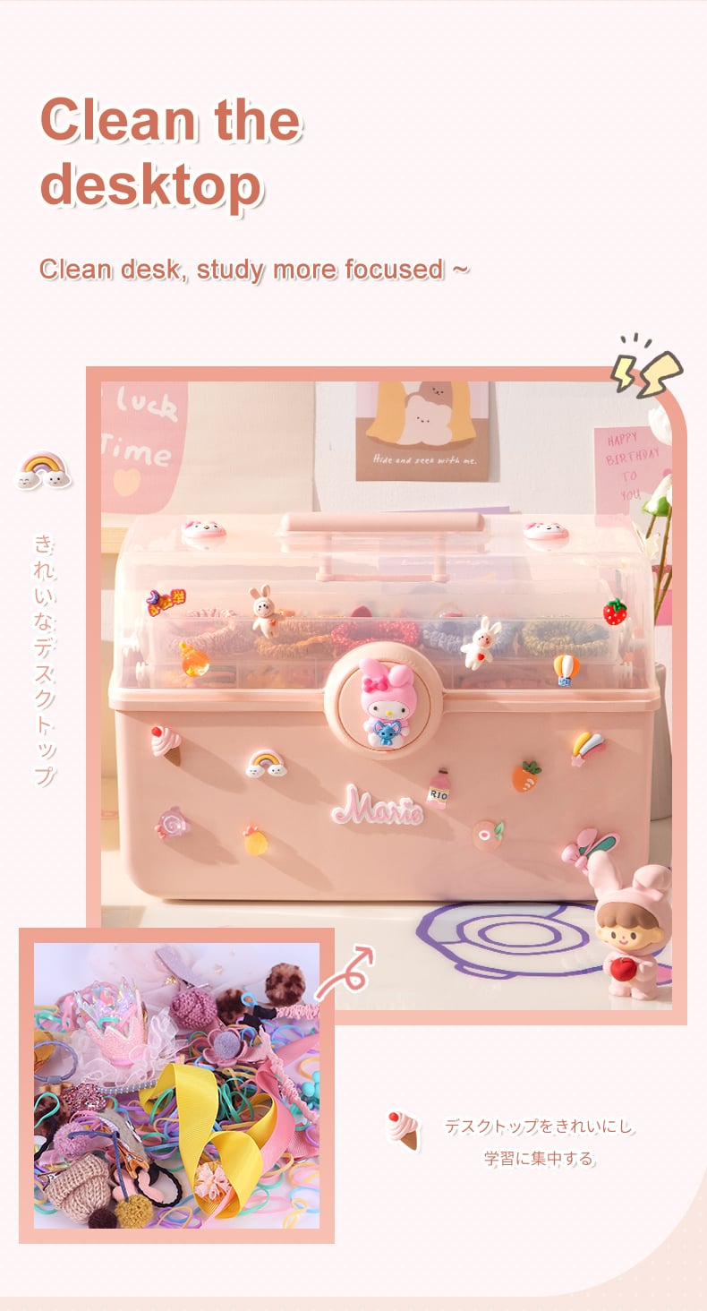 CHENGYAN Large Capacity 3layer Kids Teen & Storage With Lid Hair Accessory Plastic Storage Containers Dustproof manufacture