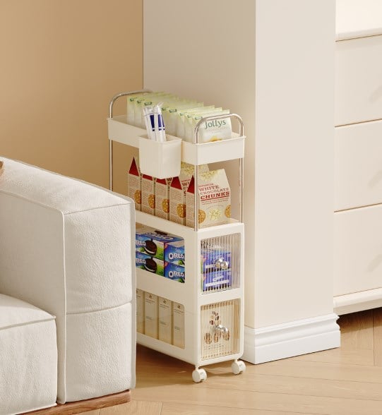 CY 24 Original design Toilet Bathroom Narrow Seam Storage Cabinet Floor Gap Rack Utility Cart for Narrow Edge Crevice Storage factory