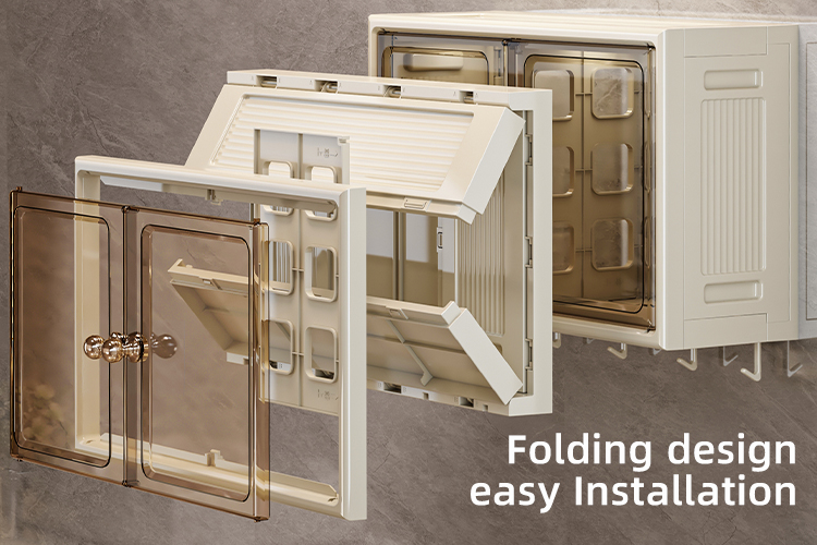 Multi Functional Foldable Plastic Drawer Storage Cabinet 46*18*32cm for Kitchen and Bathroom Folding Plastics Storage Cabinet supplier