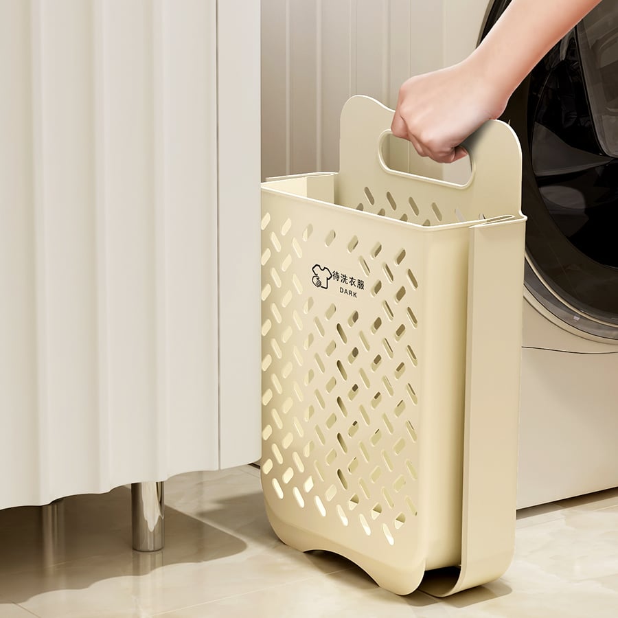 CHENGYAN Foldable Laundry Basket with Handle Large Laundry Basket Holder Waterproof Wall Mounted Collapsible Laundry Hampers details