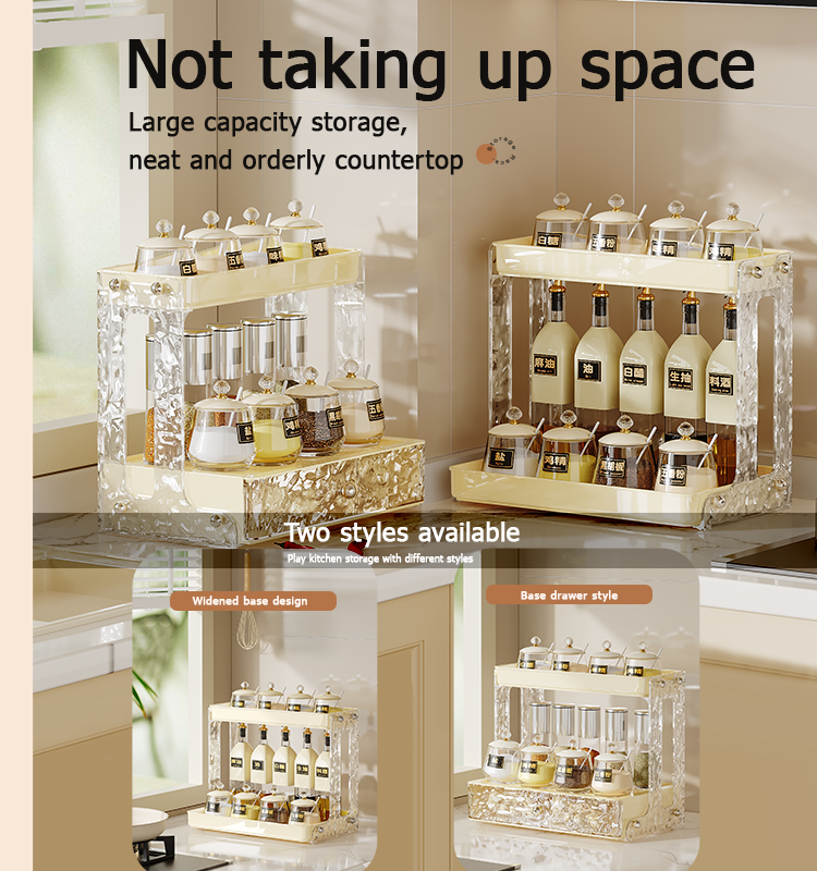 Chengyan Efficient Kitchen Organization Multi-Layered Kitchen Storage Organizer with Drawer Kitchen Organizer Plastic Storage supplier