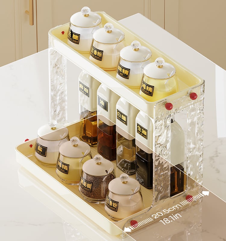 Space-Saving Large Capacity Cream White Storage Shelves for Kitchen Organiser Waterproof Spice Drawer Organiser Storage Racks supplier