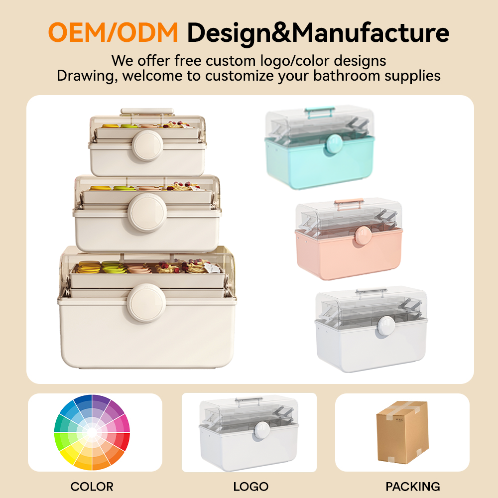 CHENGYAN Large Capacity 3layer Kids Teen & Storage With Lid Hair Accessory Plastic Storage Containers Dustproof factory