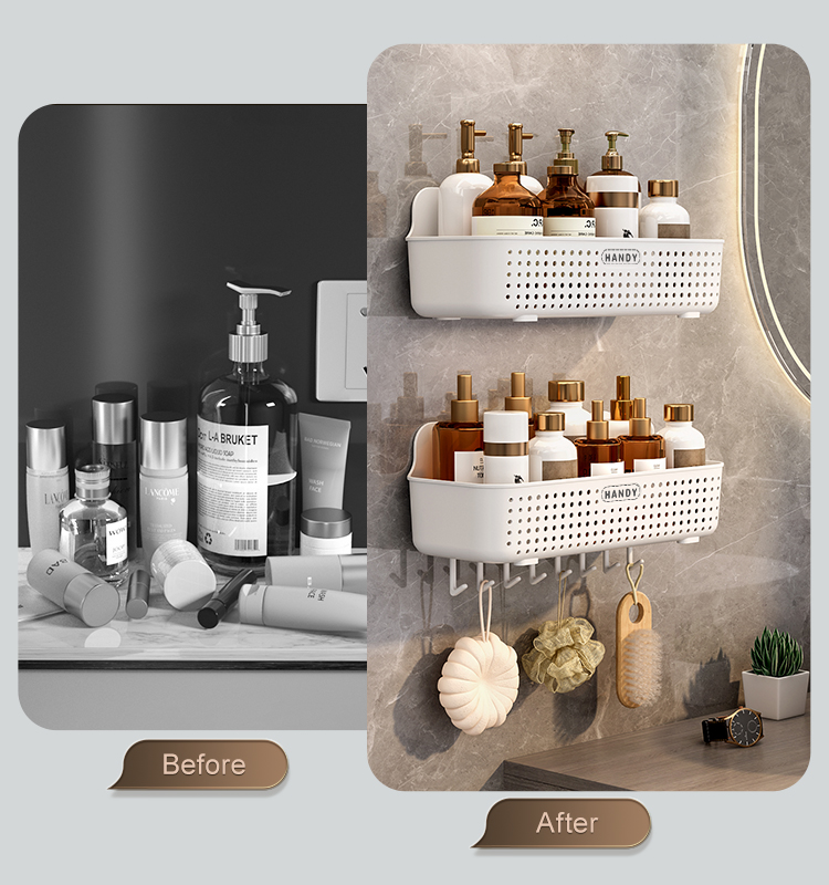 High-Capacity Plastic Storage Baskets Seasonings Spices Pantry Organizer Kitchen Storage Containers With Hooks Vegetables Basket details