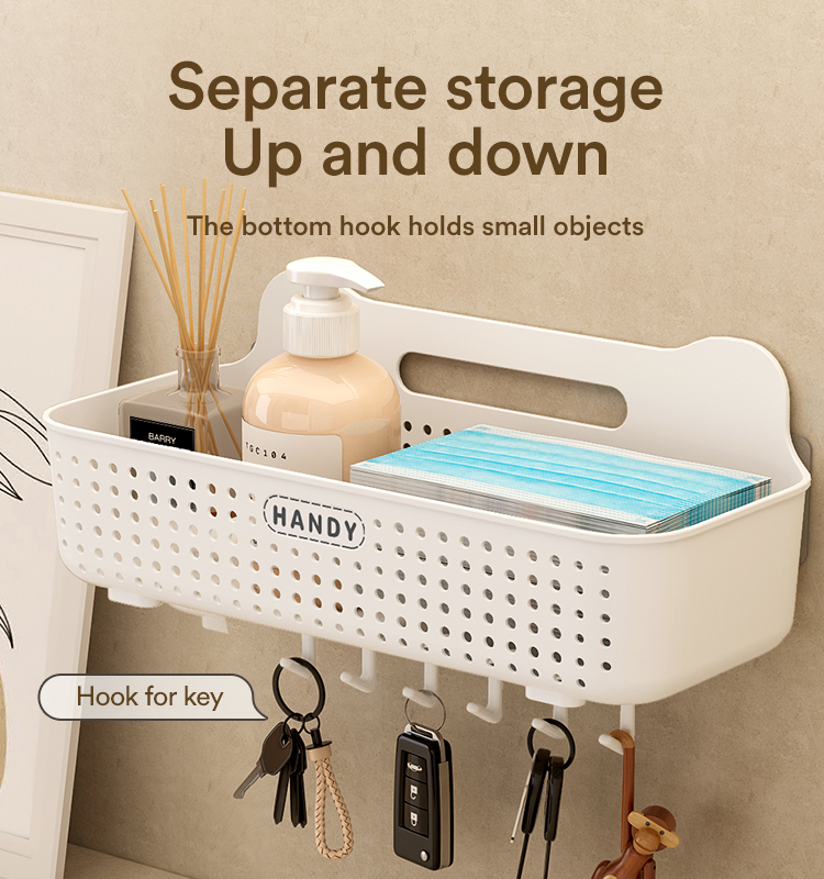 High-Capacity Plastic Storage Baskets Seasonings Spices Pantry Organizer Kitchen Storage Containers With Hooks Vegetables Basket factory
