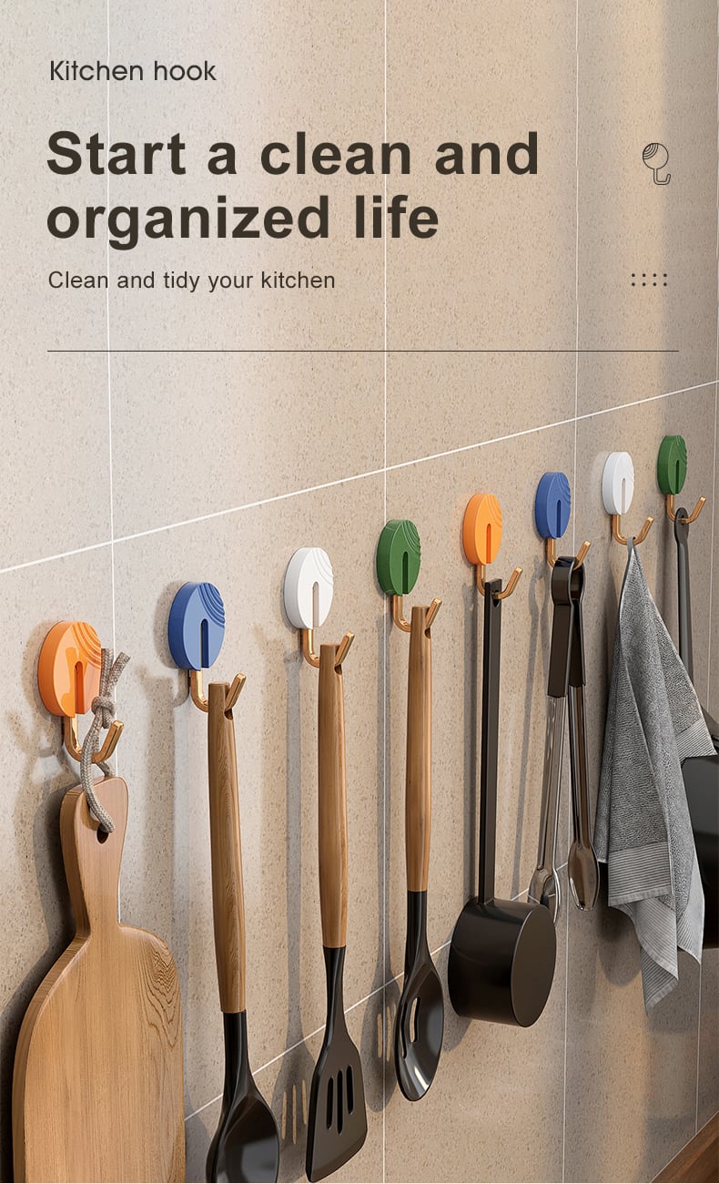 Hotel Bathroom Robe Hook with Self-Adhesive Cabinet Wall Magnets Kitchen Towel and Pot Rack Accessory Set for Home Use details