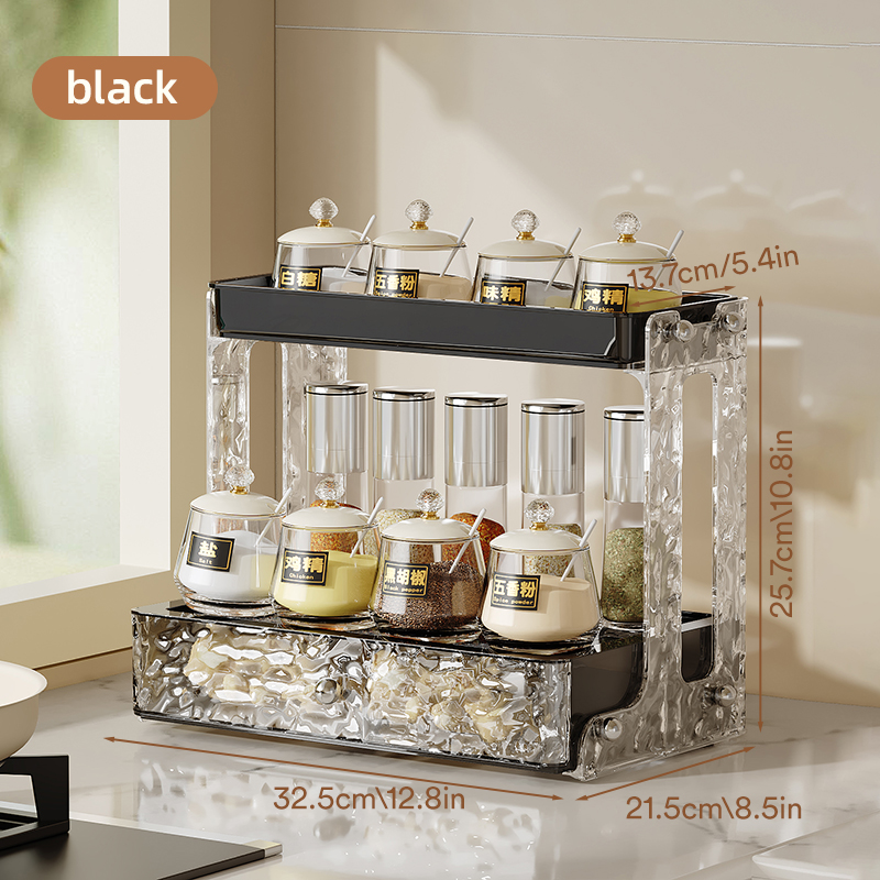 Chengyan Efficient Kitchen Organization Multi-Layered Kitchen Storage Organizer with Drawer Kitchen Organizer Plastic Storage details