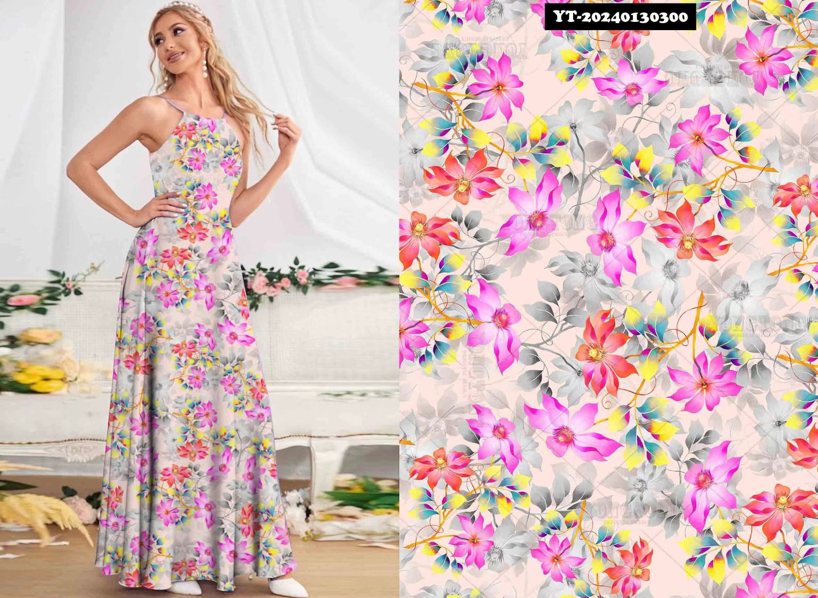 Printed rayon fabric