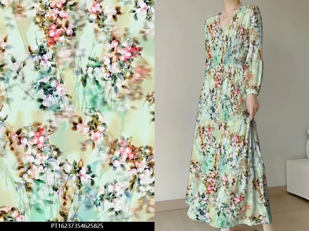 Rayon flower printing solid dyed dress shirt fabric 100% viscose fabric supplier