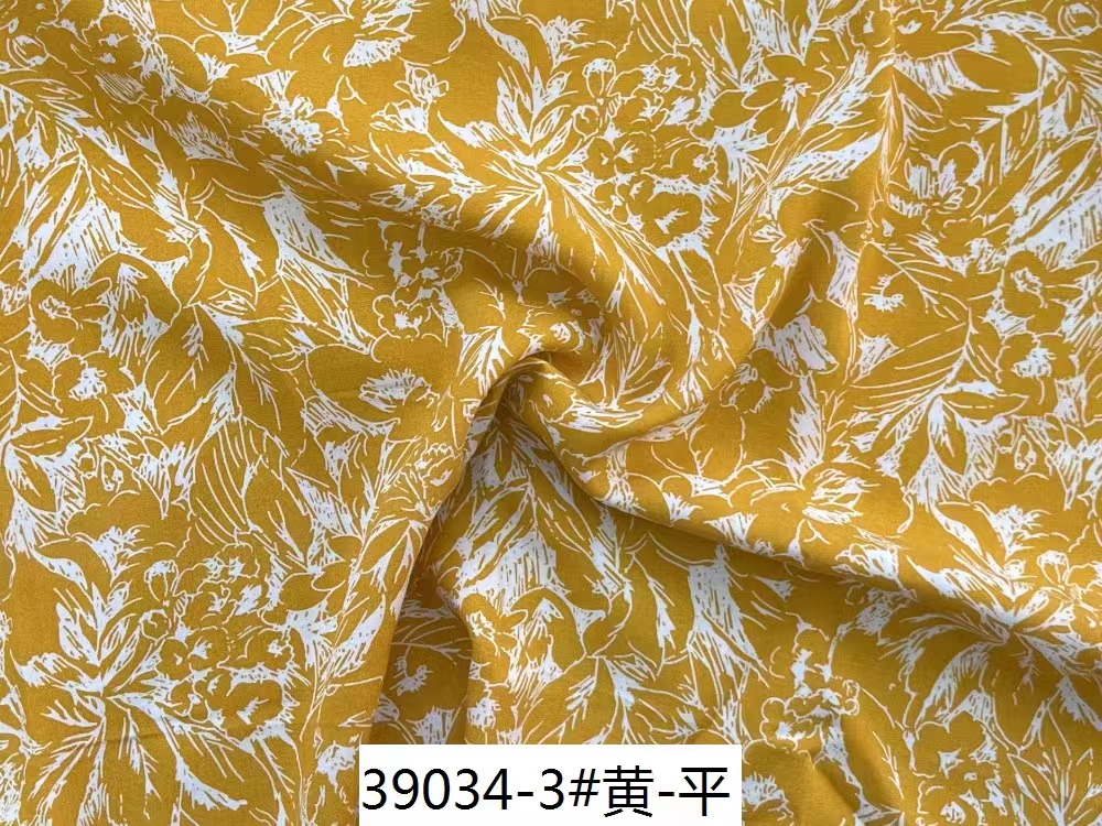 Rayon flower printing solid dyed dress shirt fabric 100% viscose fabric manufacture