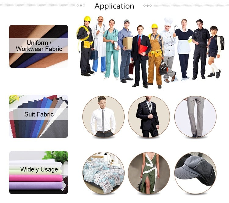 Suiting customize -uniform fabric windbreaker trousers tr suiting fabric polyester gabardine fabric for men suits manufacture