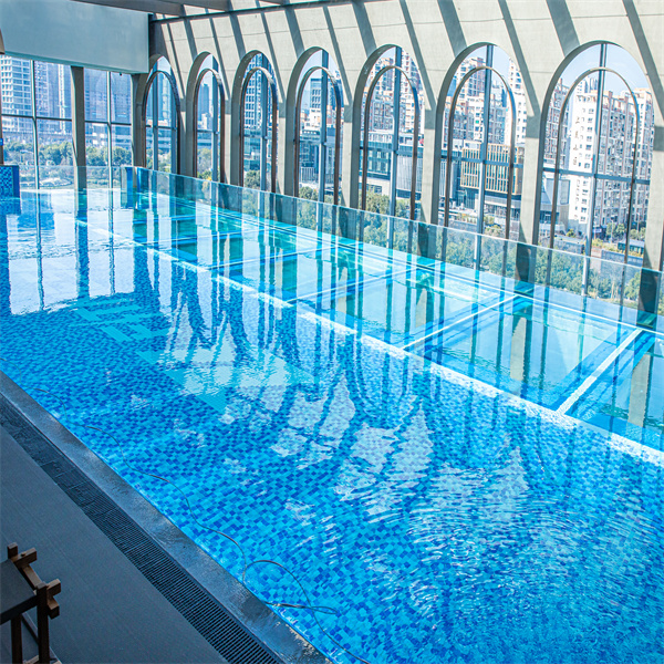 Acrylic pool wall panel comes in a variety of colors and designs