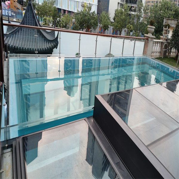 Acrylic pool wall panel is resistant to scratches and stains