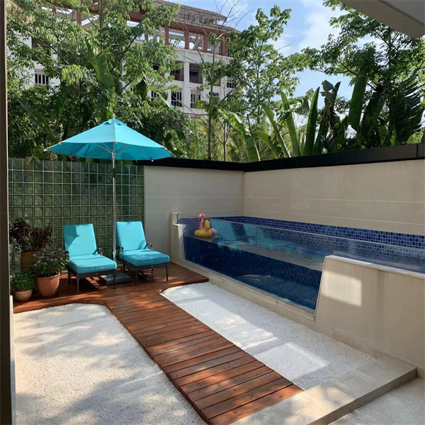 Enjoy crystal-clear views and a modern aesthetic with acrylic pool paneling