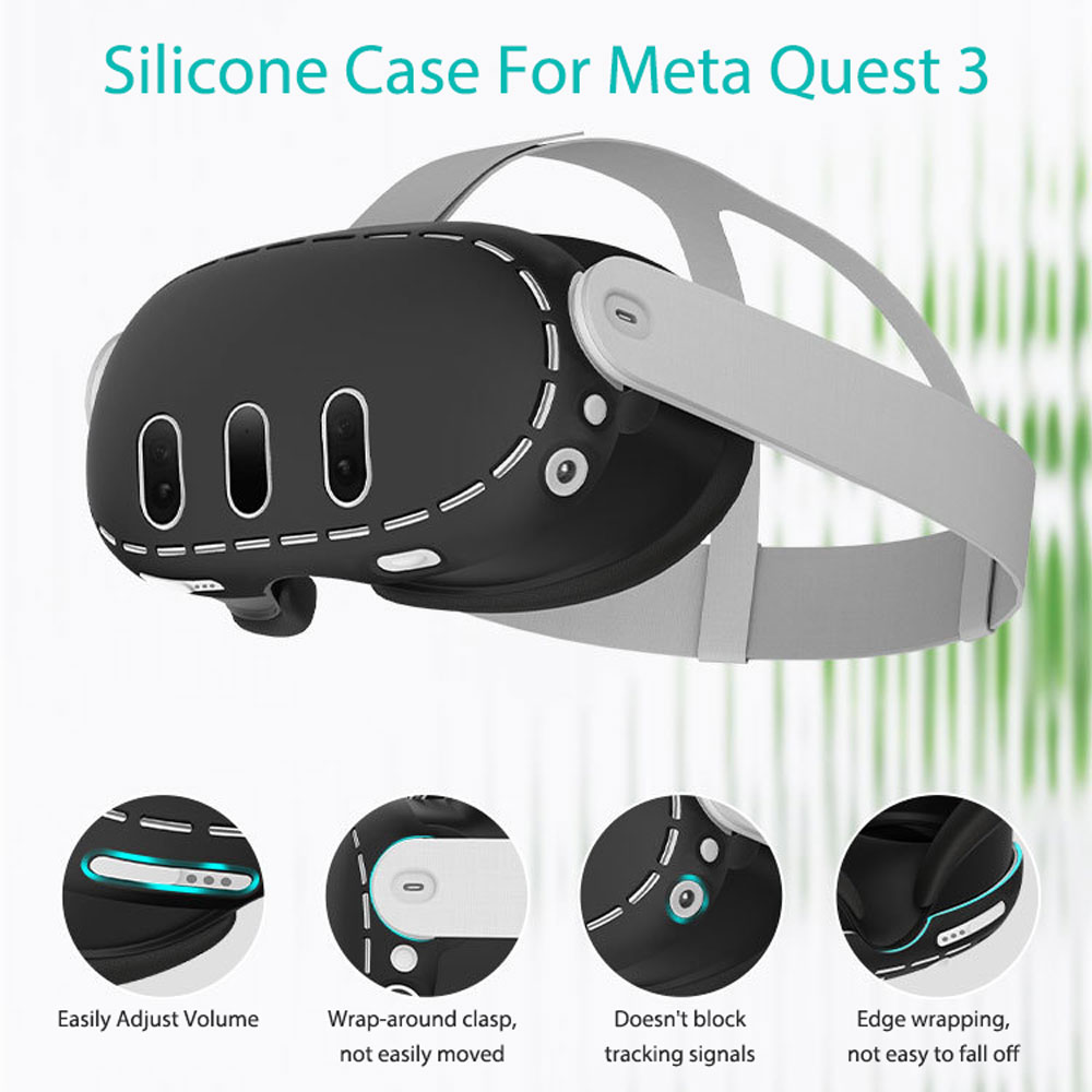 Soft Silicone Tpu Case Back Cover Black White Orange Red Blue For Meta Quest 3
