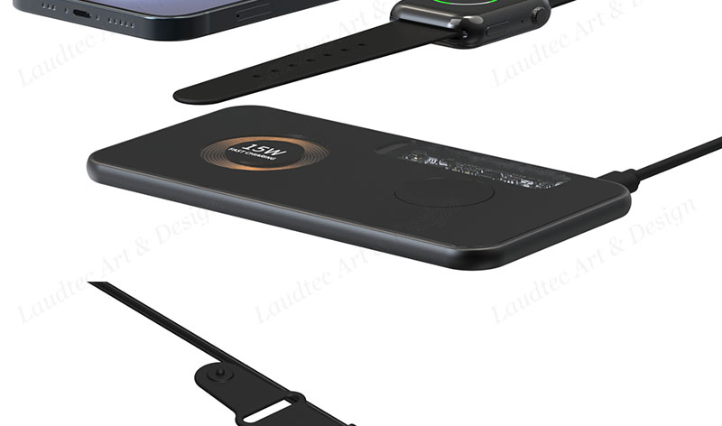 Laudtec KC022 Fast Phone Stand 2 In 1 With Smart Touch Led Night Magnetic Chargers Wireless Charger For Iphone Samsung manufacture