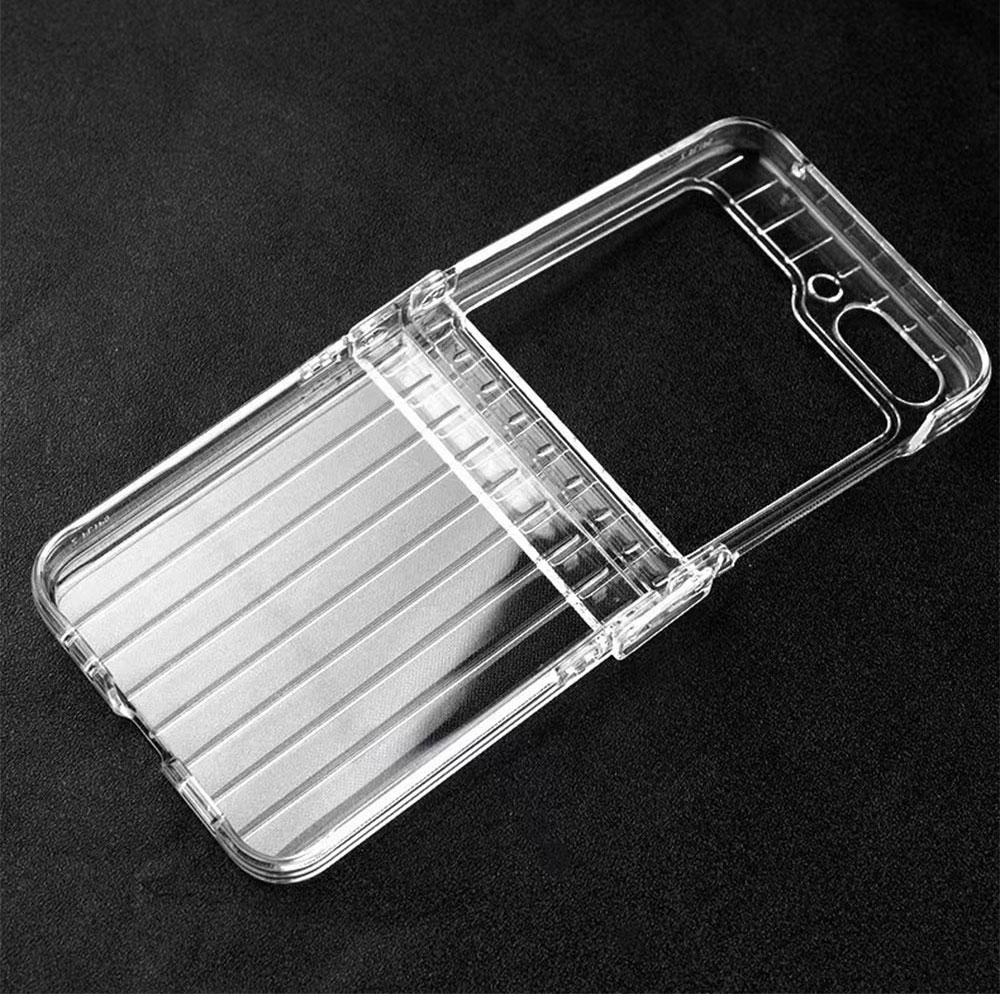 Laudtec SJK122 High Quality Transparent Fold Luggage Mobile Cases Pc Phone Case For Samsung Galaxy Z Flip5 Flip4 Flip3 5G Flip supplier