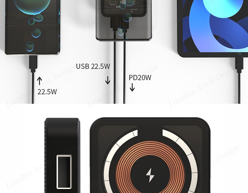 Laudtec KC030 Smart Watch Magnetic Foldable Fast Stand Mobile Phone Chargers Wireless Charger For Iphone Samsung manufacture