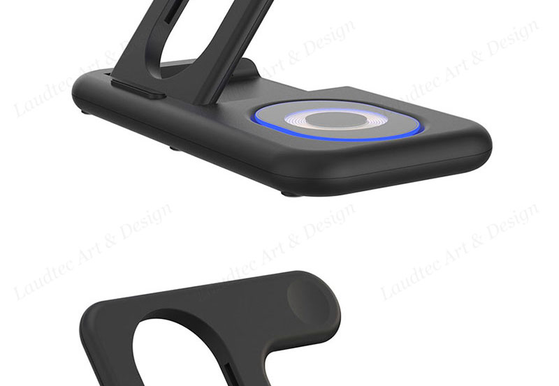 Laudtec KC016 Magnetic Chargers 5 In 1 With Smart Touch Led Night Transparent Glass Plates Wireless Charger For Iphone Samsung details