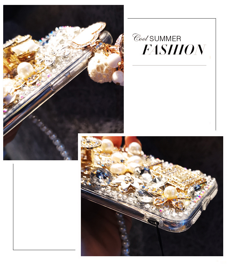 Acrylic Perfume Bottle Full Of Diamonds Bling Glitter Designer Luxury Phone Case For Iphone 13 supplier
