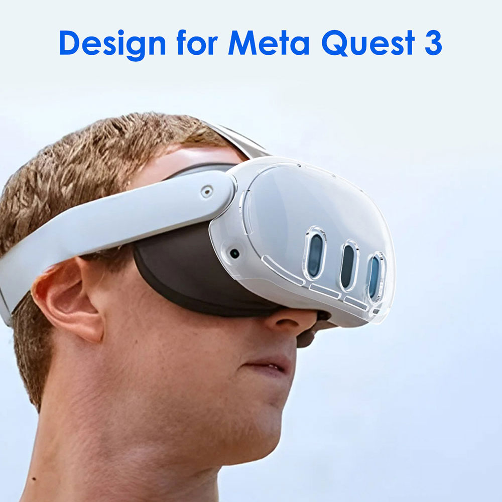 Soft Silicone Tpu Case Back Cover Transparent Clear Precision Hole For Meta Quest 3 Headset Headband factory
