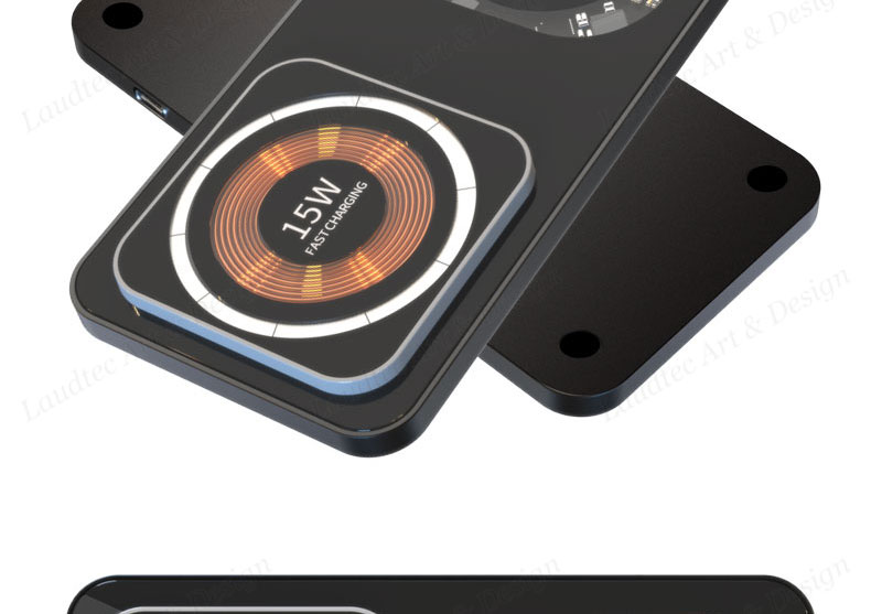Laudtec KC012 Transparent Mobile 15W Phone Stand Fast Chargers 3 In 1 Wireless Charger For Iphone Samsung manufacture
