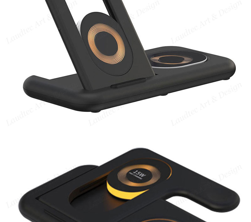 Laudtec KC016 Magnetic Chargers 5 In 1 With Smart Touch Led Night Transparent Glass Plates Wireless Charger For Iphone Samsung details