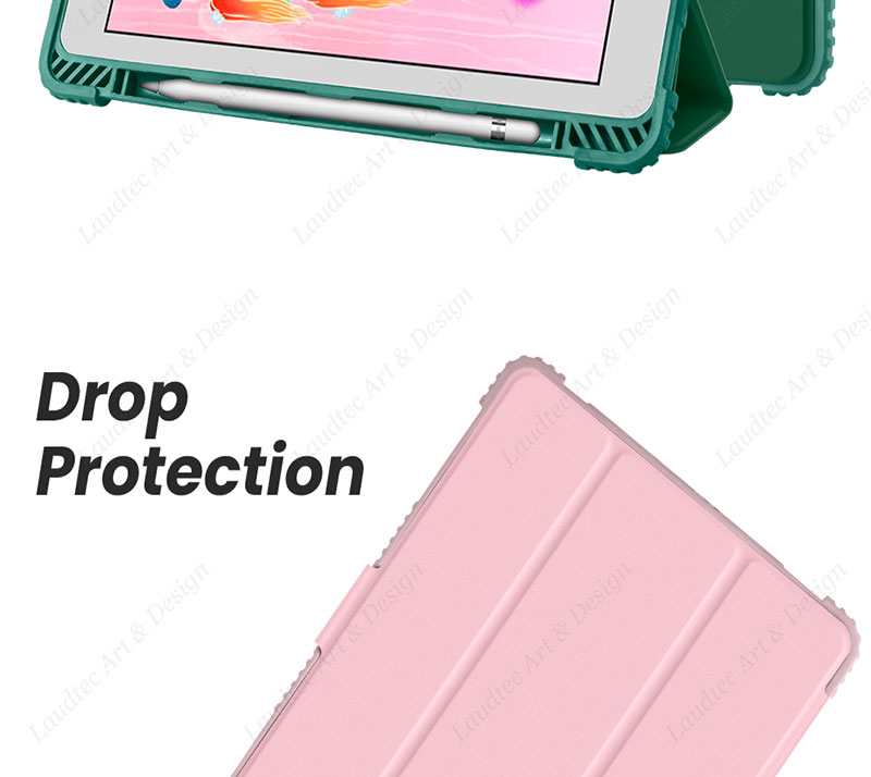 Laudtec PBK024 High Quality Hard Tpu Trifold Stand Slim Light Cover Frosted Transparent Anti Drop Tablet Case For Ipad 9.7 manufacture