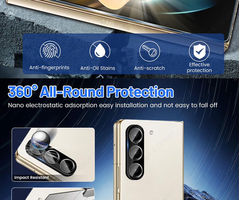 Laudtec GHM009 With Built In Waterproof Case Phone Tempered Glass Protector Samsung Screen Protectors For Galaxy Z Fold 5 details