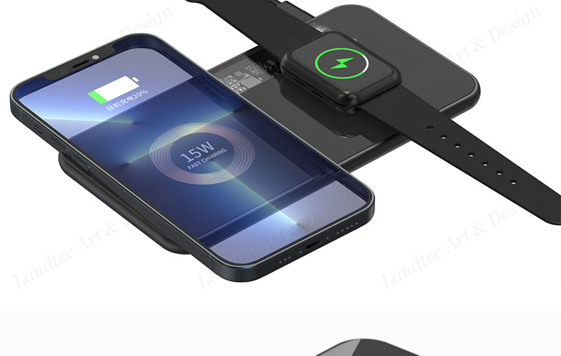Laudtec KC022 Fast Phone Stand 2 In 1 With Smart Touch Led Night Magnetic Chargers Wireless Charger For Iphone Samsung supplier