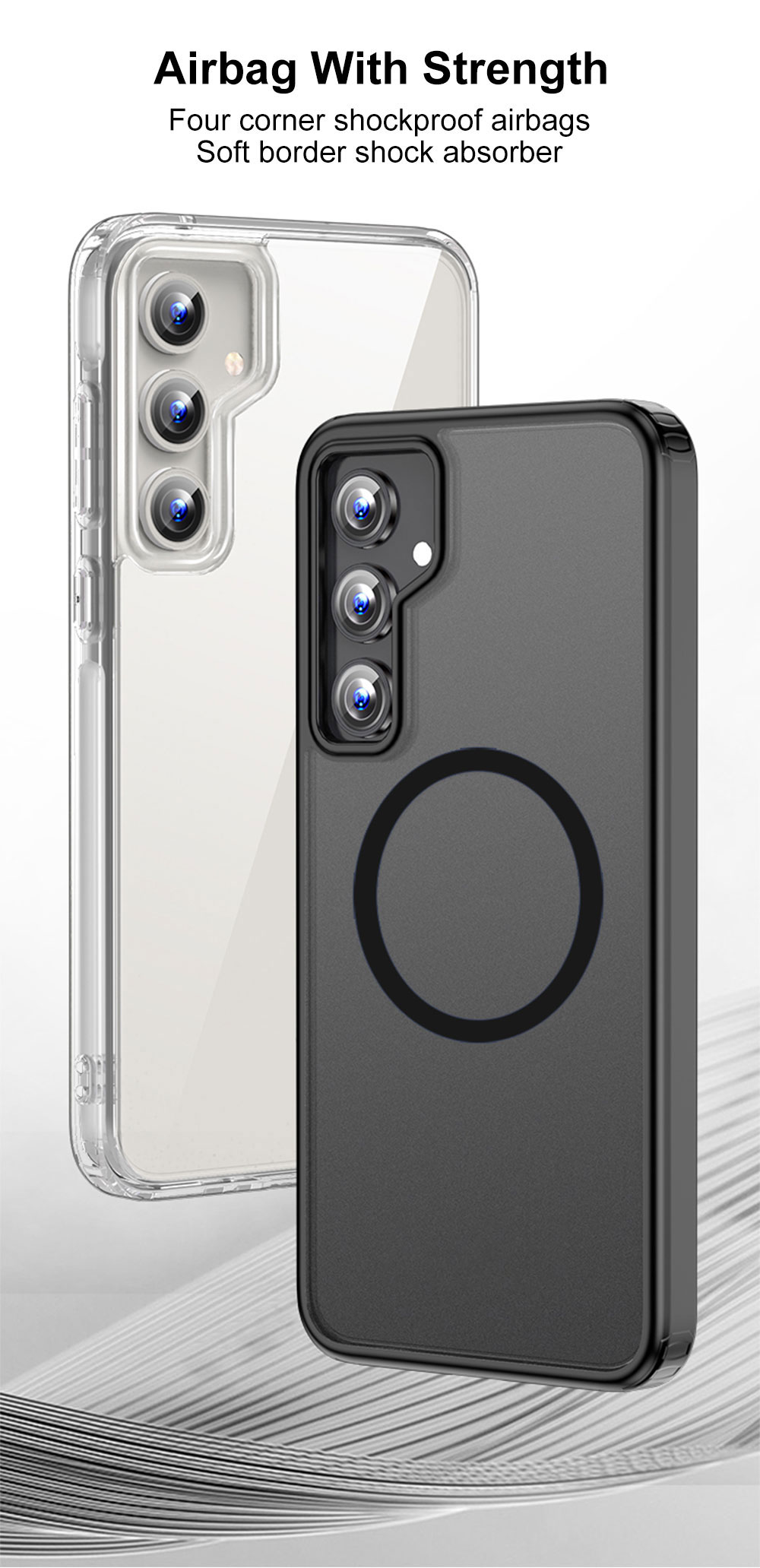 Tpu Pc Phone Case For Samsung A13 Clear Transparent Anti Fall Drop Proof High Quality Magnetic Ring Glitter supplier