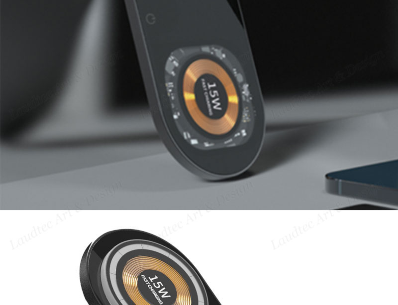 Laudtec KC014 Transparent Mobile 3 In 1 Phone Stand 15W Aluminum Foldable Fast Chargers Wireless Charger For Iphone Samsung manufacture