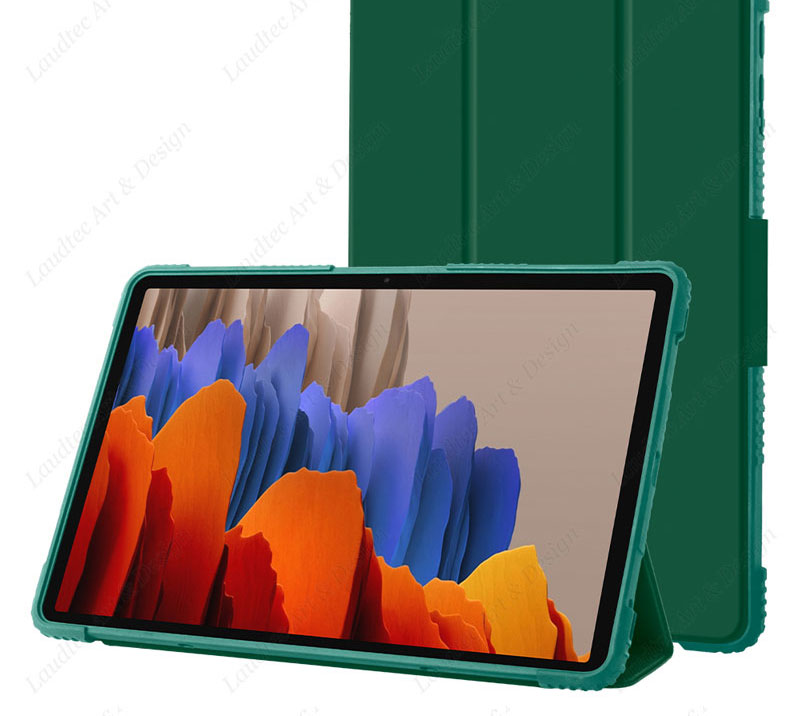 Laudtec PBK024 High Quality Hard Anti Drop Slim Light Cover Frosted Tpu Pc Trifold Stand Tablet Case For Sam S7 details