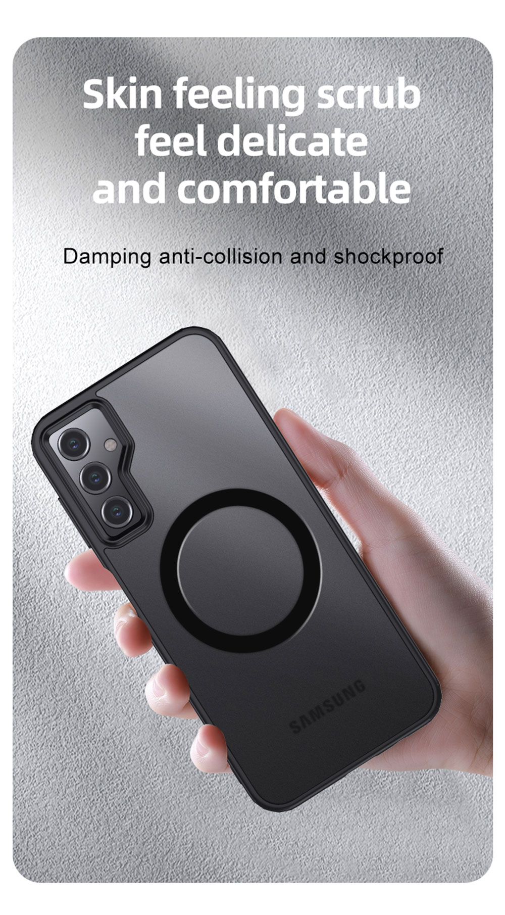 Laudtec WLS04 Skin Friendly Camera Lens Protection Lychee Plating Mobile Drop Proof Tpu Phone Case For Samsung A15 details