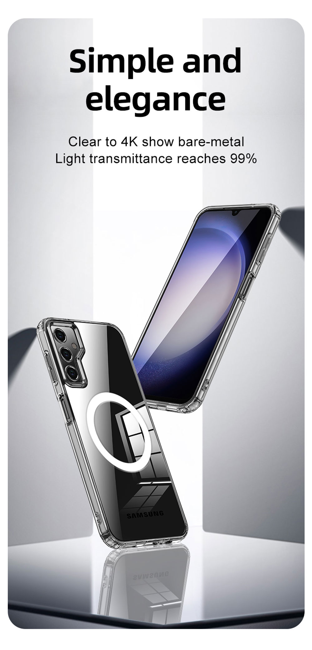 Laudtec WLS04 Skin Friendly Camera Lens Protection Lychee Plating Mobile Drop Proof Tpu Phone Case For Samsung A15 details