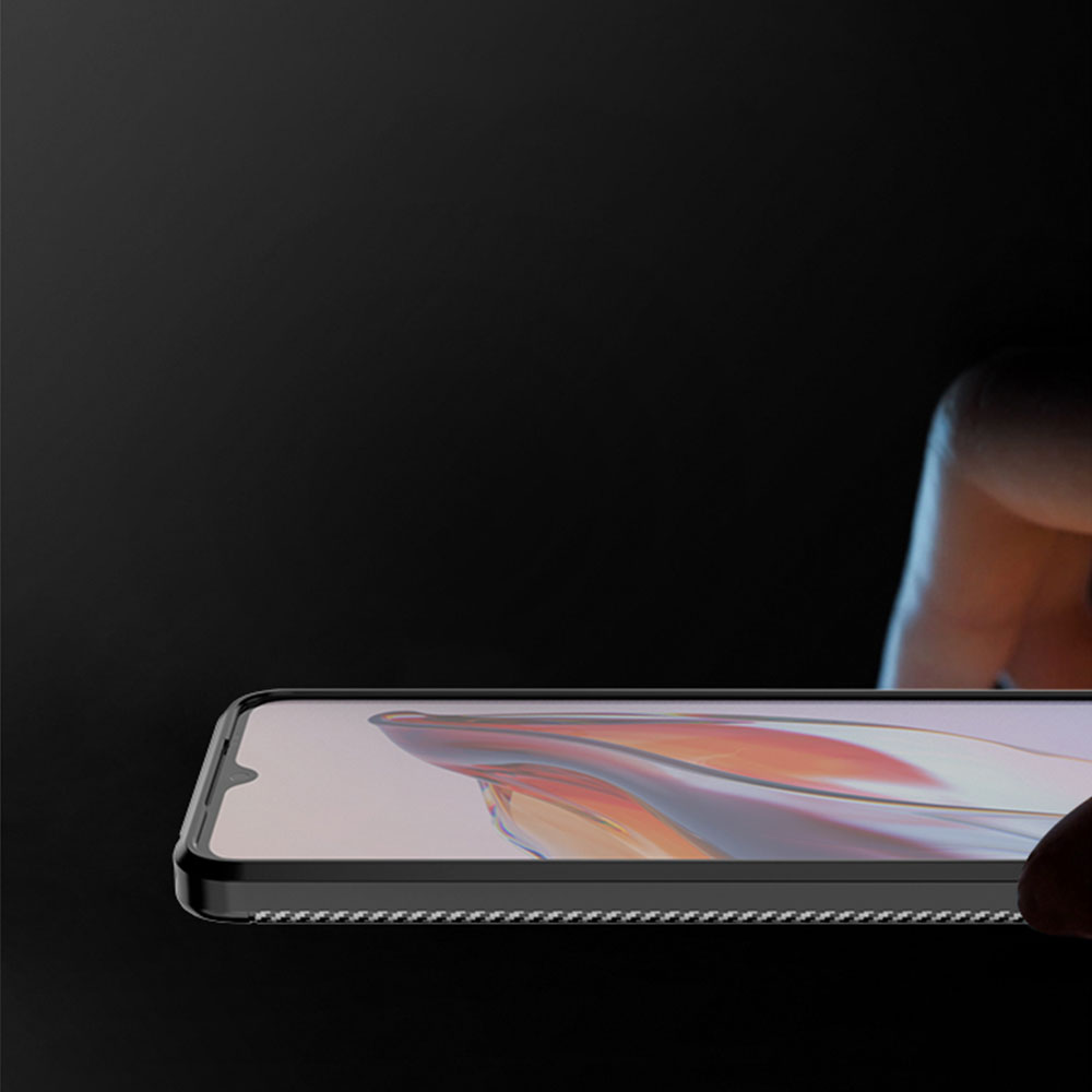 Laudtec SJK261 肌に優しい落下防止つや消し吸盤モバイルカーボンファイバーTPU電話ケース Redmi 12C用