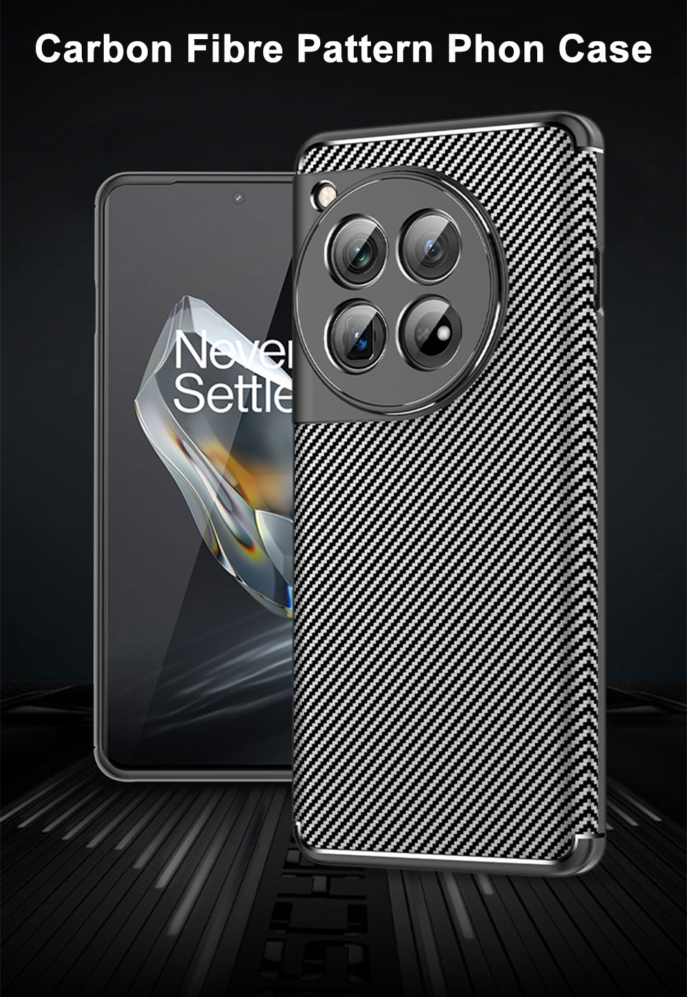 Tpu Phone Case For Oneplus 12 Drop Proof Skin Friendly Mobile Anti Fall Cover Precision Hole Lychee Plating details